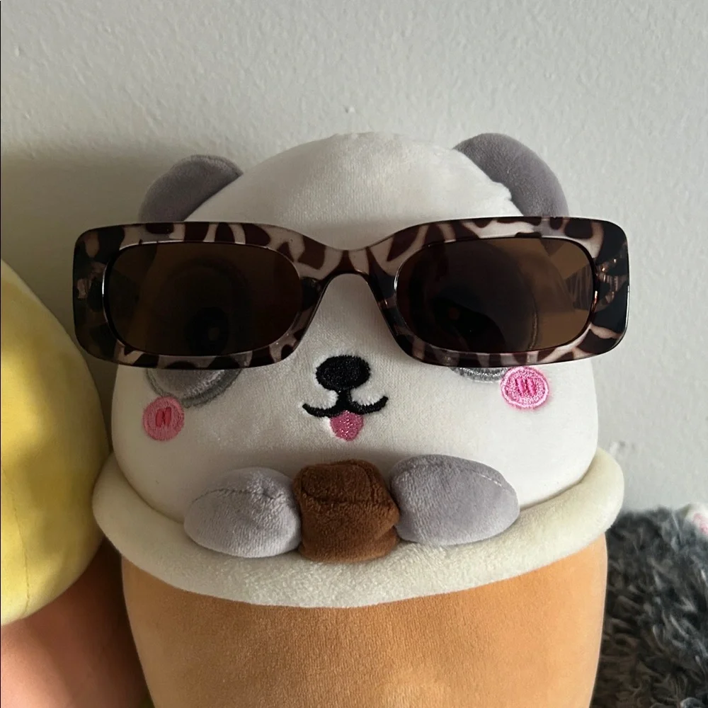 Tortoiseshell Rectangular Women's Sunglasses - Brown